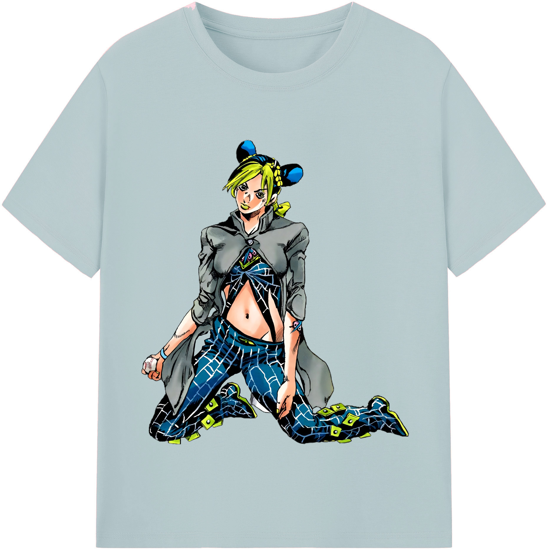 （画像用） "ジョジョの奇妙な冒険 くうじょう ジョリーン JoJo's Bizarre Adventure Jolyne Cujoh " 綿100％半袖Tシャツ（フロントプリント）